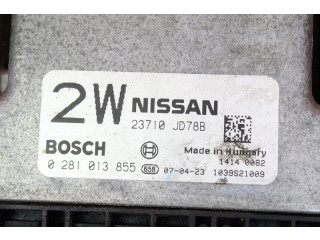 Блок управления двигателем nissan qashqai 1 i 2.0 dci 07r  23710JD78B, 0281013855    