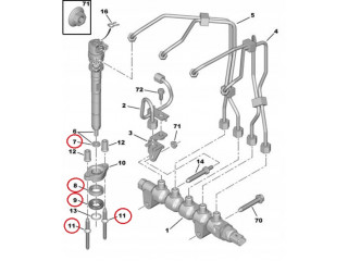 Vstřikovač  1609848080, 1610564580 1609848080 Peugeot       Diesel