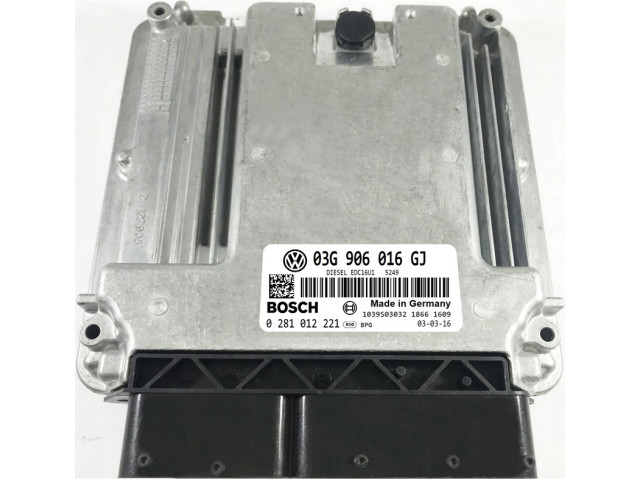 Блок управления ecu vw 03g906016gj 0281012221 иммобилайзер off  03G906016GJ,   Bosch 