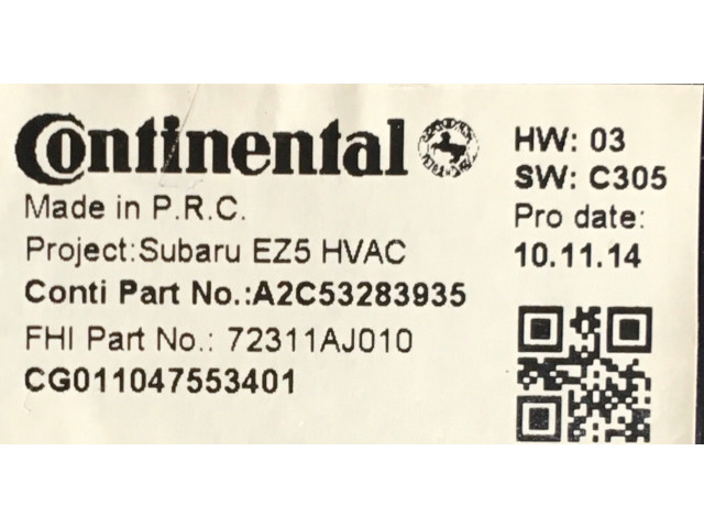 Přístrojová deska  Continental    72311AJ010, A2C53283935 