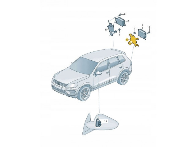 Крепеж  блока управления смены полосы vw touareg 7p левая  7P6907455A 7P6907455A Volkswagen  