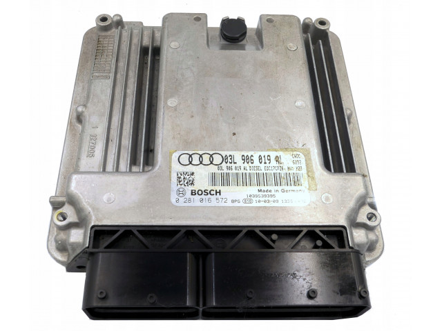 Блок управления audi a4 2.0 tdi 03l906019al 0281016572  03L906019AL,   Bosch 