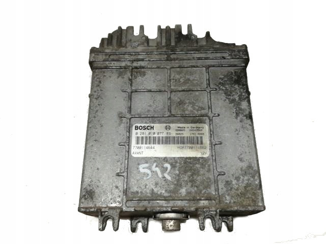 Блок управления двигателем renault megane scenic 1.9 d  0281010077, 7700114644    