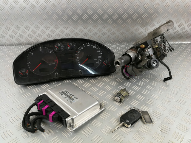 Комплект  odpalania startowy audi a6 c5 2,5 tdi eu  4B0920900C, 4B0907401AA KLUCZYK, LICZNIK   