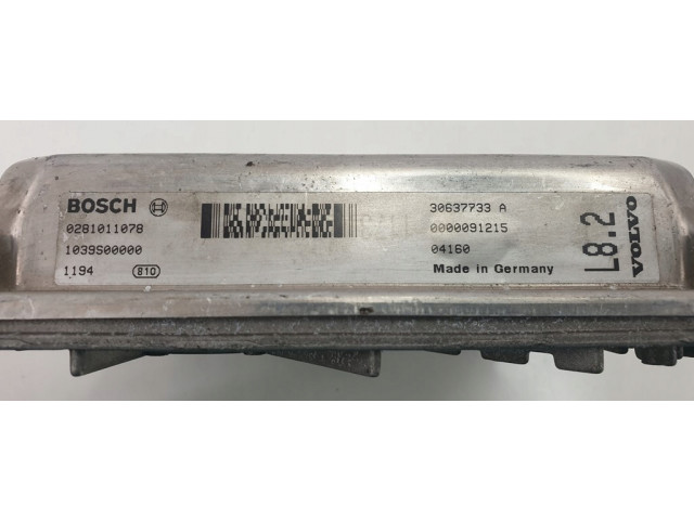 Блок управления двигателем volvo v70 ii s60 xc90 30637733 eu  0281011078,     
