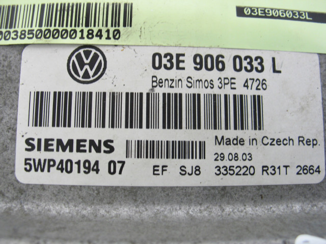 Блок управления двигателем vw polo 9n 1.2 12v 03e906033l  , 5WP4019407 03E906033L Siemens 