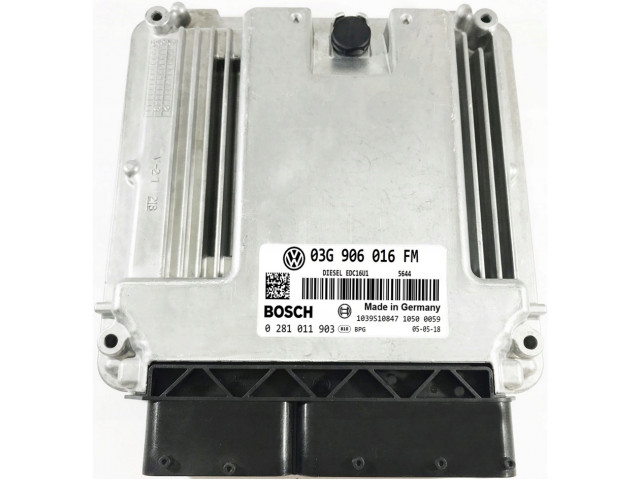 Блок управления ecu vw 03g906016fm 0281011903 иммобилайзер off  03G906016FM,   Bosch 