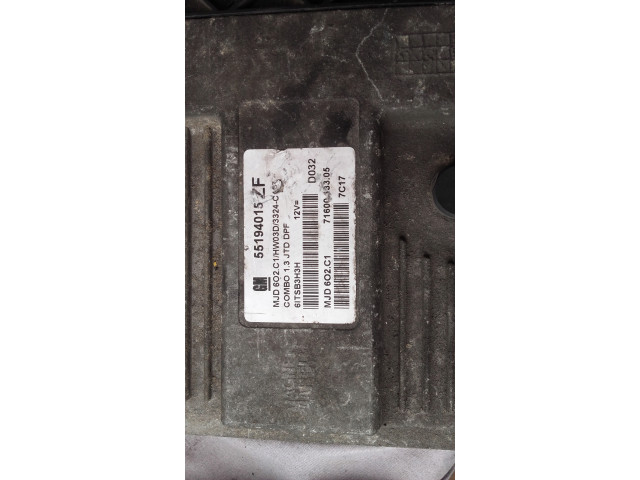 Блок управления ecu блок управления двигателем opel combo 1.3cdti  55194015, MJD602C1    