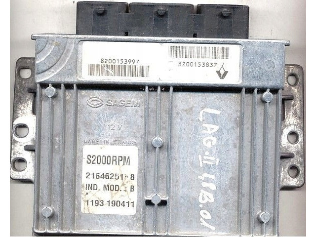 Модуль управления renault 8200153997 без иммобилайзера czysty!  8200153837,  S2000RPM Sagem 