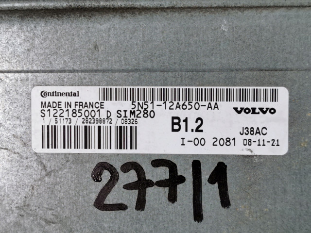 Volvo c30 1.6 16v блок управления двигателем 5n51-12a650-aa  5N51-12A650-AA, 5N5112A650AA  Continental 