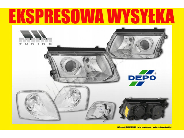 Reflektory lampy xenon look h7 vw passat b5 3b 96- lewe + prawe 