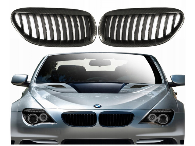 GRILL NERKI BMW E63 E64 2004-2010 CARBON LOOK SHR Germany    200503201007, 2006.09-2010.07 51137008915    