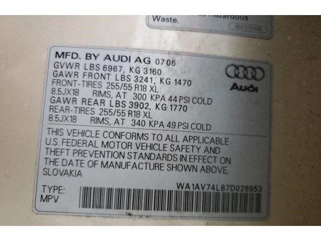Дисплей мультимедиа  Audi Q7 2006-2009 4F0919603B        