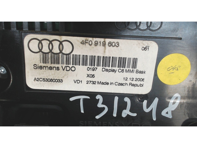 Дисплей мультимедиа  Audi A6 (C6) 2005-2011 4F0919603         