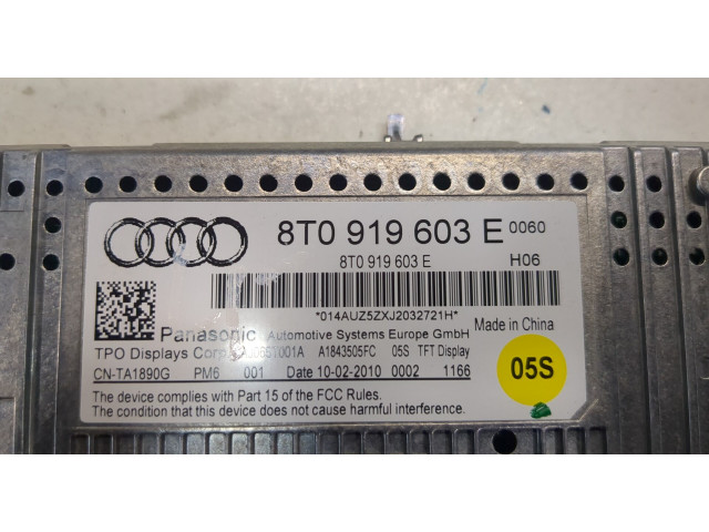 Дисплей мультимедиа  Audi A4 (B8) 2007-2011 8T0919603E       