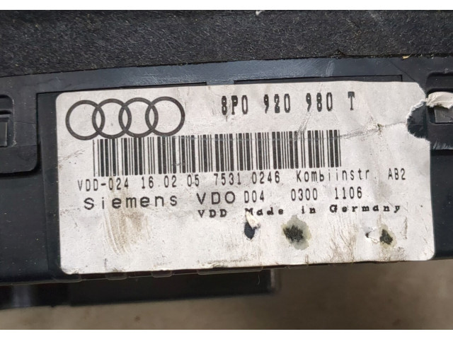 Панель приборов  Audi A3 (8PA) 2004-2008       8P090980T     2  Бензин