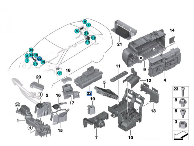 Блок предохранителей  BMW 5 G30, G31 2016-2024      61149350314, 9350314   