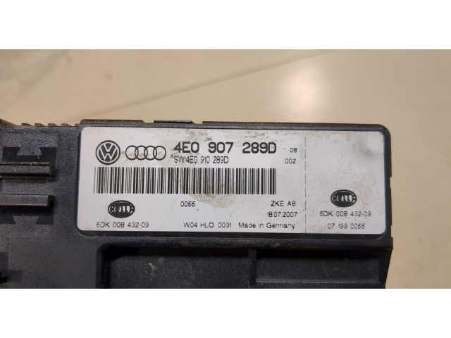 Блок комфорта  Audi A8 (D3) 2005-2007      4E0907289D  