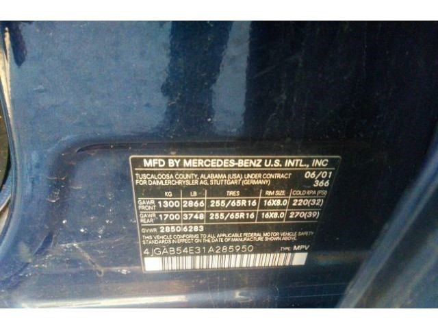 Стойка амортизатора  Mercedes ML W163 1998-2004 A1633202313     3.2  бензин