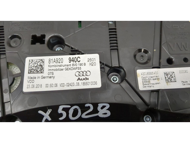 Панель приборов  Audi Q2 2016-2021       81A920940C     