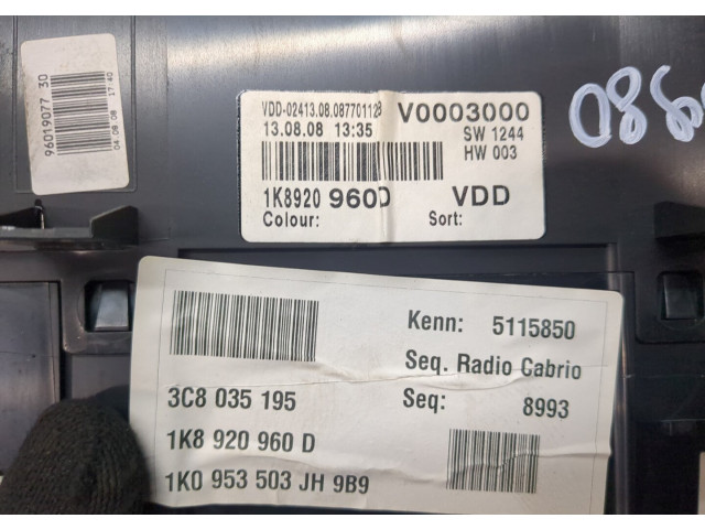 Панель приборов  Volkswagen Scirocco 2008-       1K8920960D    1.4  Бензин