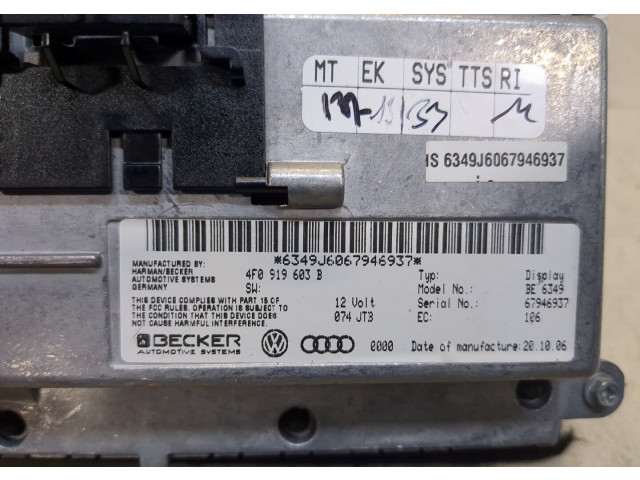 Дисплей бортового компьютера  Audi A6 (C6) 2005-2011 4F0919603B         