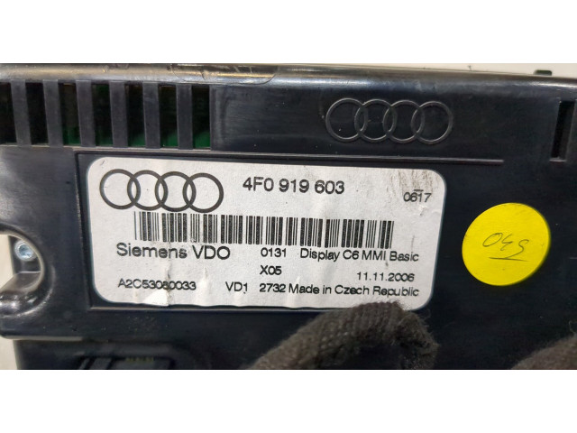 Дисплей бортового компьютера  Audi A4 (B7) 2005-2007 4F0919603       