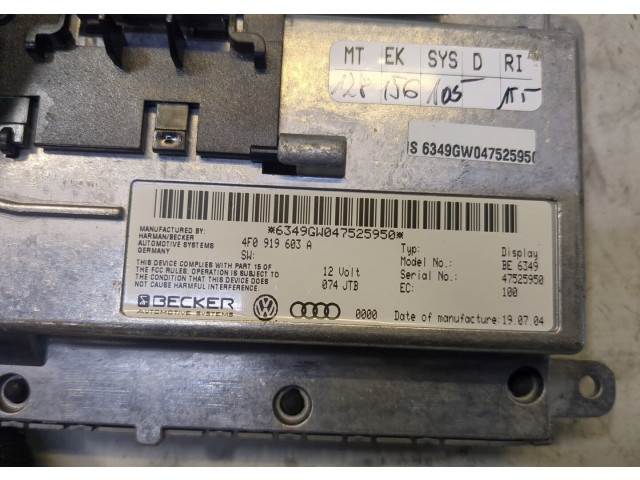Дисплей бортового компьютера  Audi A6 (C6) 2005-2011 4F0919603A         