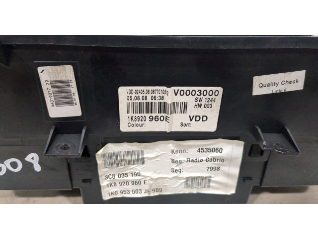 Панель приборов  Volkswagen Scirocco 2008-       1K8920960E     