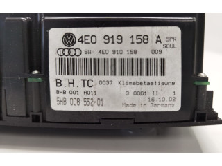 Блок управления климат-контролем 4E0919158A, 4E0910158   Audi A8 S8 D2 4D