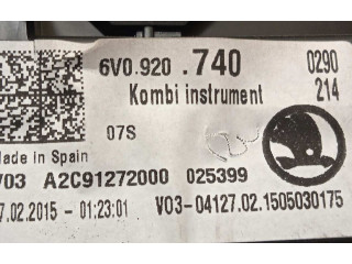 Přístrojová deska  Skoda Fabia Mk3 (NJ) 2015 6V0920740, A2C91272000  