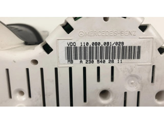 Přístrojová deska  Mercedes-Benz SL R230 2002 110080091027, A2305404411  