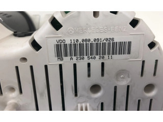 Přístrojová deska  Mercedes-Benz SL R230 2002 110080091036, A2305404311  