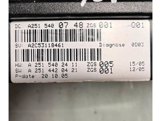 Přístrojová deska  Mercedes-Benz ML W164 2005 A2515400748, A2515402411  