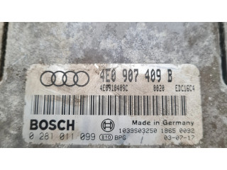 Блок управления двигателя 4E0907409B, 0281011099   Audi A8 S8 D3 4E