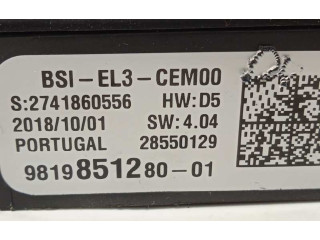 Pojistková skříňka Řídící jednotka BSM 9819851280, 28550129   Opel Crossland X 2019