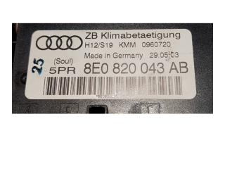 Блок управления климат-контролем 8E0820043AB   Audi A4 S4 B6 8E 8H
