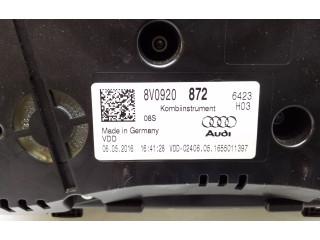 Přístrojová deska  Audi A3 S3 8V 2016 8V0920872, A2C94972900  