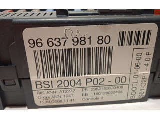 Pojistková skříňka Řídící jednotka BSM 9663798180, 6580RK   Peugeot 308 2008