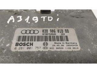 Блок управления двигателя 038906018BB, 0281001757   Audi A3 S3 8L