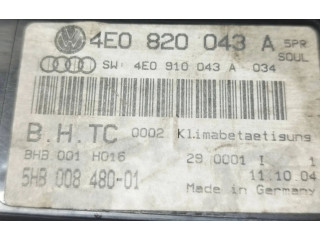 Блок управления климат-контролем 4E0820043A, 4E0910043A   Audi A8 S8 D3 4E