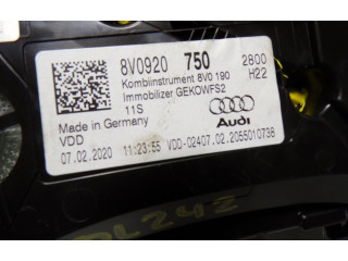 Přístrojová deska  Audi A3 8Y 2020 8V0920750, A2C16573400  
