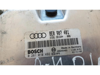 Блок управления двигателя 8E0907401, 0281010492   Audi A4 S4 B5 8D