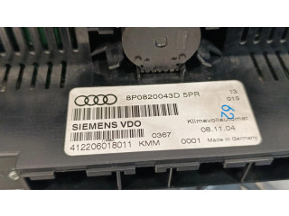 Блок управления климат-контролем 8P0820043D, 412206018011   Audi A3 S3 A3 Sportback 8P