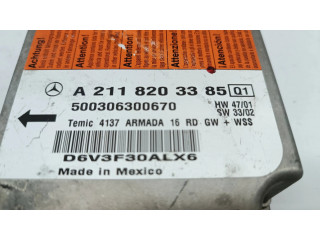 Блок подушек безопасности A2118203385, D6V3F30ALX6   Mercedes-Benz E W211