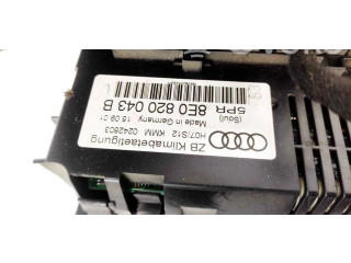 Блок управления климат-контролем 8E0820043B, KMM0242803   Audi A4 S4 B6 8E 8H