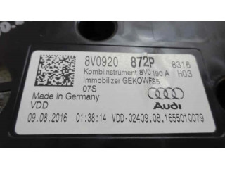 Панель приборов 8V0920872P, 2016   Audi A3 S3 8V       