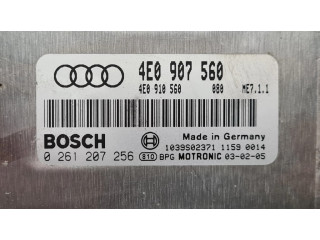 Блок управления двигателя 4E0907560, 0261207256   Audi A8 S8 D3 4E