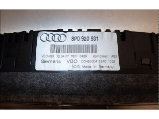 Přístrojová deska  Audi A3 S3 A3 Sportback 8P 2007 8P0920931E  