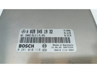 Блок управления двигателя A0285451932, 0281010118   Mercedes-Benz A W168